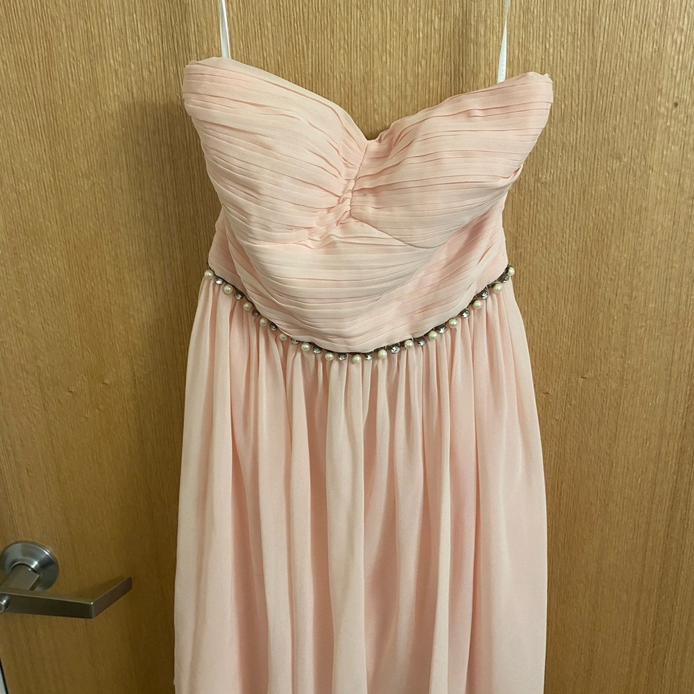 A. DREA Women's Light Pink Strapless Formal Dress